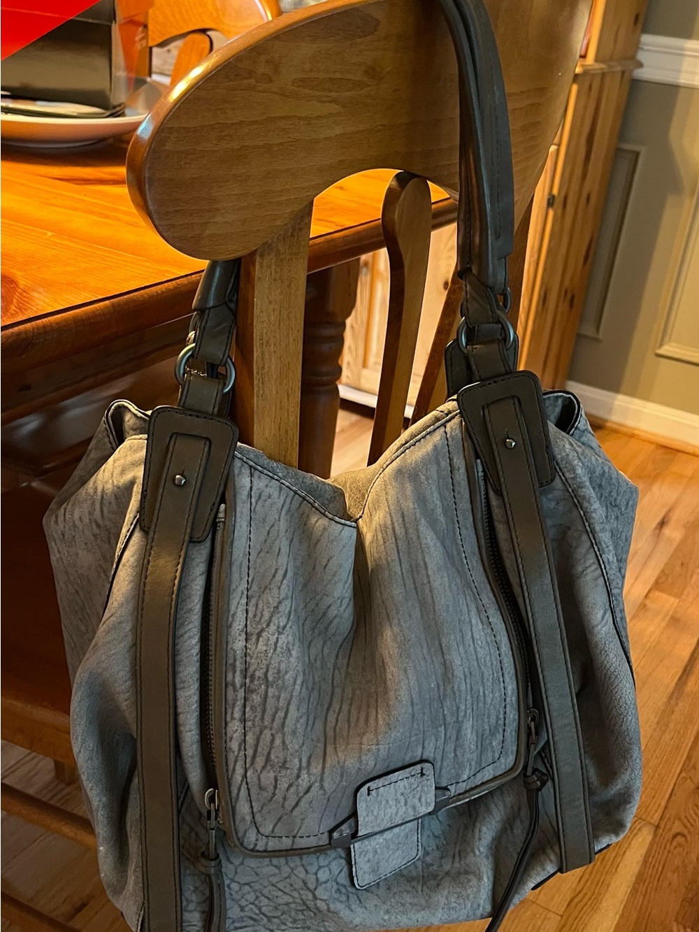 Kooba Gray Slouchy Hobo Shoulder Bag